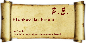 Plankovits Emese névjegykártya